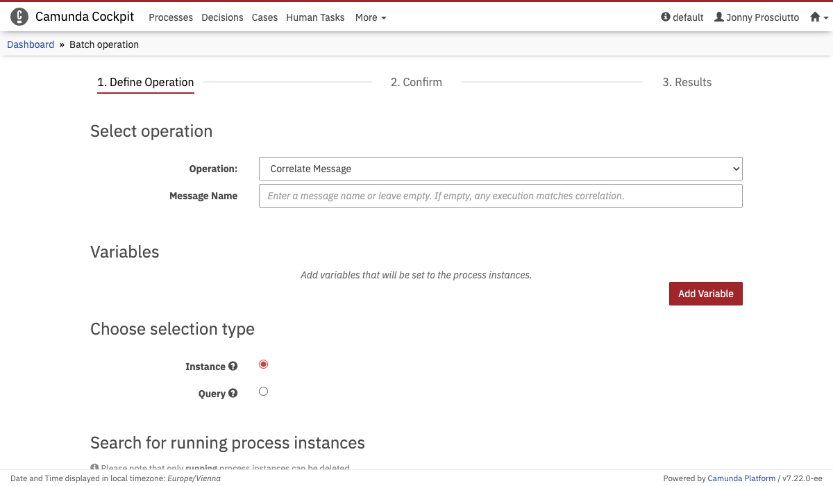 Correlate Message Batch Operation